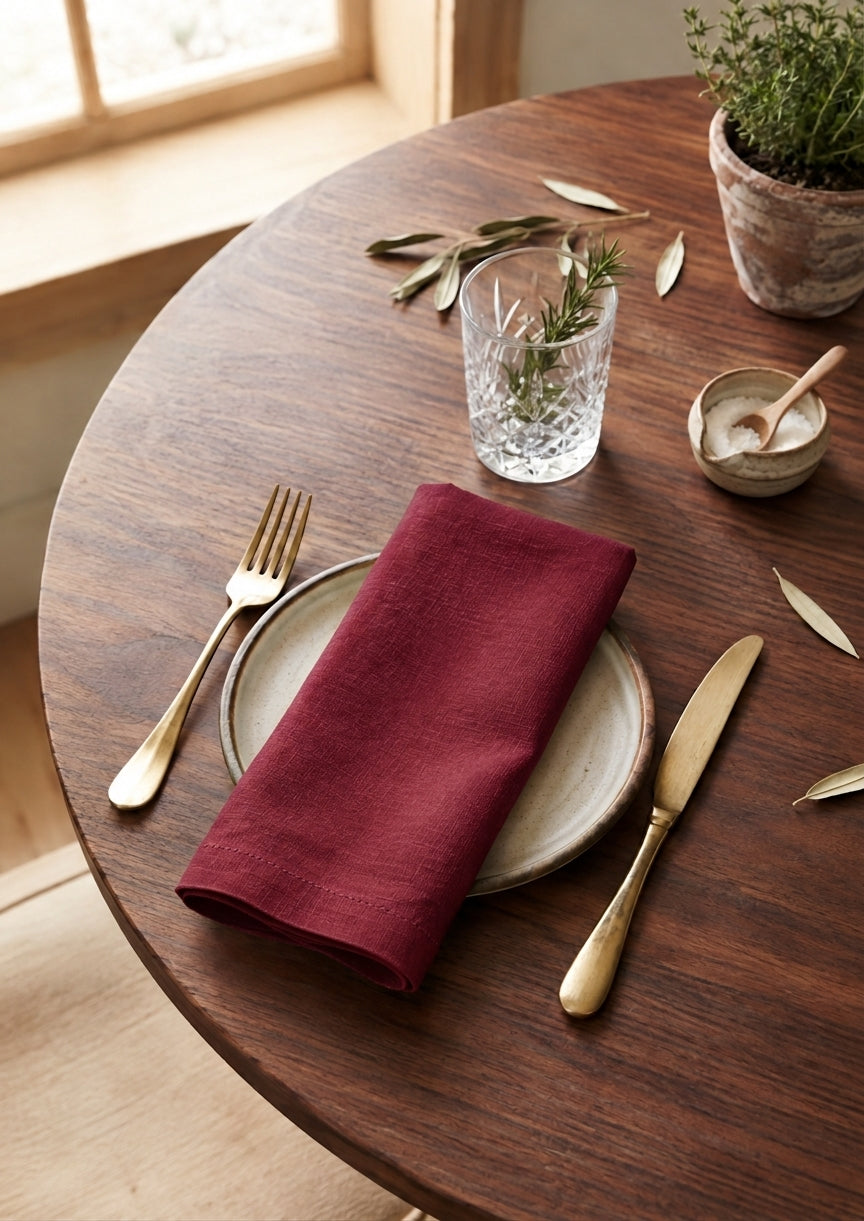 Lot de 2 Serviettes de table - Bordeaux