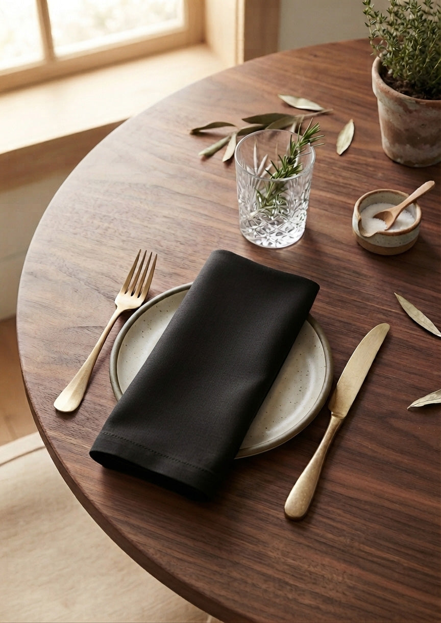 Lot de 2 Serviettes de table - Noire